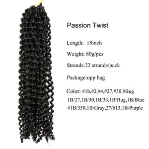 Cheveux synthétiques au crochet en gros Nubian pré-torsadé Passion Water Wave Crochet Curly Braid Hair Passion Twist Hair - Product Image 2
