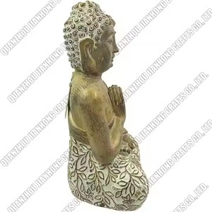 Statue de <span class=keywords><strong>Bouddha</strong></span> assis en résine dorée, petite taille, <span class=keywords><strong>pour</strong></span> décoration intérieure et extérieure, vente en gros, prix abordable - Product Image 4