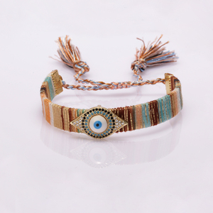 Pulsera Boho <span class=keywords><strong>de</strong></span> <span class=keywords><strong>Ojo</strong></span> Turco Hecha a Mano, <span class=keywords><strong>de</strong></span> Cuerda Trenzada Colorida, Ajustable, con Dije Chapado en Oro <span class=keywords><strong>de</strong></span> 18K, Joyería <span class=keywords><strong>de</strong></span> Protección y Buena Suerte, Regalo - Product Image 5