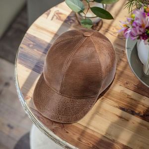 Casquettes de baseball en cuir véritable personnalisées à 6 panneaux Sweet Ocean, ajustables unisexe, toutes saisons, avec boucle métallique, pour adultes – Vente en gros - Product Image 2