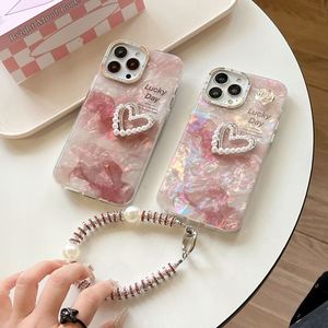 Custodia protettiva in TPU per braccialetto con conchiglia di perle 3D per Iphone16 15 14 13 12 11Plus/pro/pro/pro Max per <span class=keywords><strong>Huawei</strong></span> mate50/60pro - Product Image 2