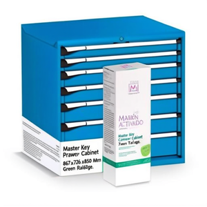 Fami Master Key Comfort <b>Drawer</b> Cabinet 7 <b>Drawers</b> 867x726x850 Mm Green Ral6011 <b>Tool</b> Storage - Product Image 2