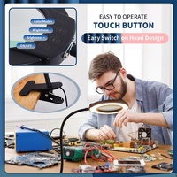Clip-on Modern DC Touch Control 5 Color Modes 5-Level Dimmable USB Powered Flexible Reading Magnifying Table Light