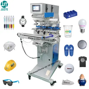 4 Kleuren Gesloten Cup Tinte Pad Printer Servo Semi-Automatische Pad Printmachine Voor Brillen Helm Binnenzool 8 Inch Mixer Grinder
