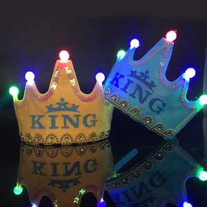 Chapeau de fête lumineux LED pour déguisement d'anniversaire, modèle couronne de roi/princesse pour enfants - Product Image 2