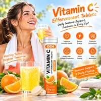 Comprimés effervescents de vitamine C 1000 mg saveur orange, complément alimentaire soluble, 20 comprimés OEM