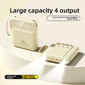 Nouvelle arrivée T16 Mini Power Bank en plastique K19 avec câble intégré Type-C 20 000 <span class=keywords><strong>mAh</strong></span> Charge rapide Affichage numérique Vente en gros Cadeau personnalisé - Product Image 5