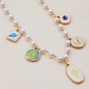 Collier de perles avec motif étoile et design géométrique pour femmes, à porter au quotidien - Product Image 2