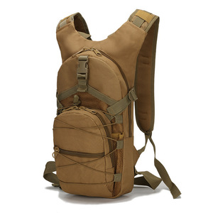 Tactical <b>Backpack</b> <b>Khaki</b> Large Capacity Outdoor Hiking Hydration Pack Unisex Webbing Straps Interior Zipper Pocket - Product Image 1