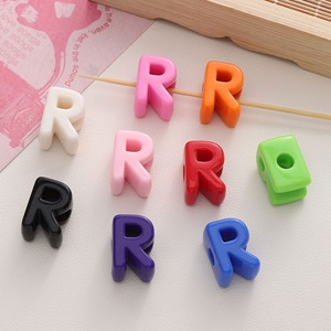 Cuentas <span class=keywords><strong>de</strong></span> Letras y Números Acrílicas Multicolores, Cuentas <span class=keywords><strong>de</strong></span> Alfabeto con Orificio Grande para Hacer Correas <span class=keywords><strong>de</strong></span> Bolsos y Pulseras - Product Image 5