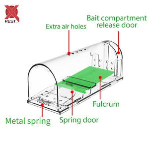 ไอเดียผลิตภัณฑ์พลาสติกใหม่กับดักเมาส์สดความไวสูงแม้สําหรับการควบคุมศัตรูพืชหนูขนาด<span class=keywords><strong>เล็ก</strong></span>กับดักตั้งง่ายการออกแบบที่ทันสมัยนํามาใช้ใหม่ - Product Image 2