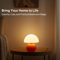 Lampe de table en céramique haut de gamme en forme de champignon avec variateur d'intensité pour la chambre à coucher, veilleuse - Design minimaliste et moderne