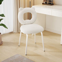 Chaise de coiffeuse légère en forme d'ours de luxe Chaise à dossier haut de gamme Chaise de maquillage pour chambre à coucher moderne