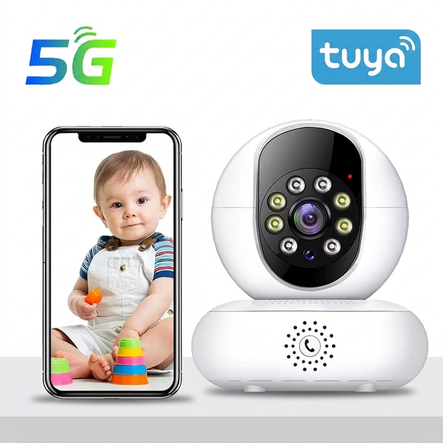 TUYA APP 5G 2.4G Dual Band WiFi Security Camera 355° Pan Tilt Mobile Phone Remote Monitoring Real-Time Alarm Push