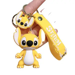 3D PVC Anime keychains Car Bag Keyring promotional gift stitching machine custom keychain Figure Pikachu silicone Keychain