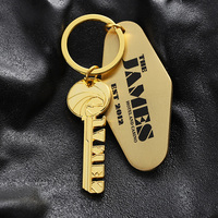 Porte-clés de motel vintage en laiton plaqué or 30e anniversaire gravé au laser avec logo ou code QR avec clé pour hôtels