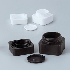 Pot cosmétique carré en plastique avec couvercle à clip, bleu clair, en PP, pour le stockage de crème, beurre corporel, baume à lèvres - Product Image 2