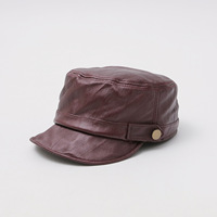 Casquette de marin en cuir PU pour femme, style rétro, calotte plate, chapeau marine minimaliste et élégant, tendance automne-hiver, accessoire de mode urbaine