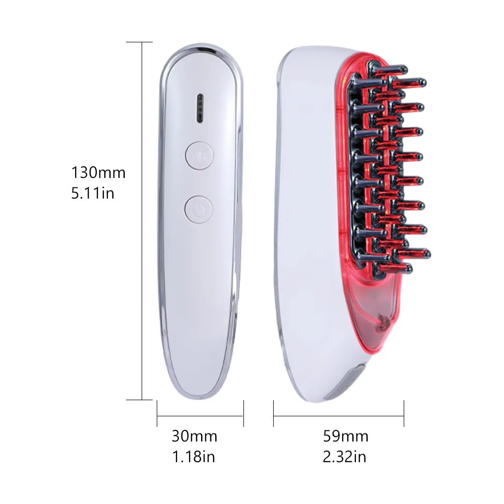 Professional Hair Growth Laser Comb Red Led Light Therapy Combs RF EMS Scalp Relax Vibration Hair Growth Scalp Massage Comb