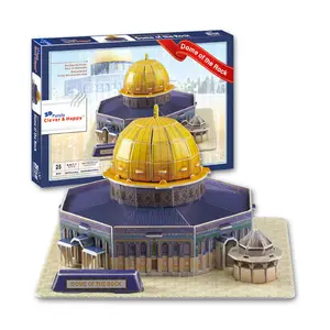 Modèle <span class=keywords><strong>de</strong></span> bâtiment 3D en papier mousse, puzzle, Dôme du Rocher d'Israël avec 25 pièces - Product Image 1