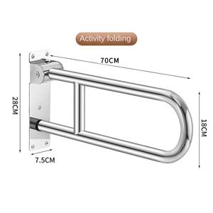 ราวจับเพื่อความปลอดภัยสำหรับห้องน้ำสำหรับผู้สูงอายุราวสเตนเลสสำหรับใช้ในห้องน้ำแบบพับได้พร้อมที่ใส่กระดาษ - Product Image 6