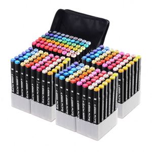 Custom Artist Alcohol-Based Water-Based Sketch <b>Markers</b> Set 60 80 120 168 Colors Dual Tip Oblique 6-7mm/1-2mm Paper <b>Permanent</b> - Product Image 1