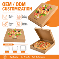 Handgefertigte Wellpappe-Pizzabox in Lebensmittelqualität mit Matter Laminierung & Prägung für Pizza 8/10/12/14 Zoll