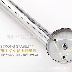 Barra de Agarre Elegante en Forma de V de Acero Inoxidable de 25x500mm con Acabado Brillante, Pasamanos de Seguridad para Baño - Product Image 3