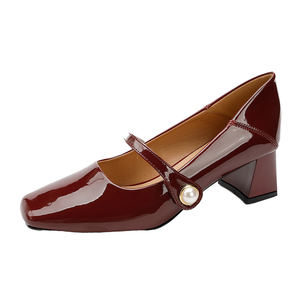 Escarpins vintage à talon moyen ornés de perles, en PU camouflage, à enfiler, tendance mode, haute qualité, faible MOQ, pour femme élégante, collection printemps - Product Image 1