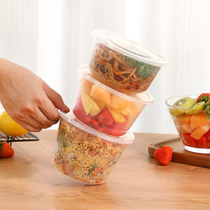 Boîte à lunch jetable ronde épaissie avec couvercle transparent pour la conservation des aliments à emporter, bol bento, récipient à soupe, usage commercial - Product Image 1