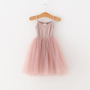 Robe d'été en dentelle et tulle pour bébés filles, avec bretelles en maille, sans manches, style tutu, M137 - Product Image 3