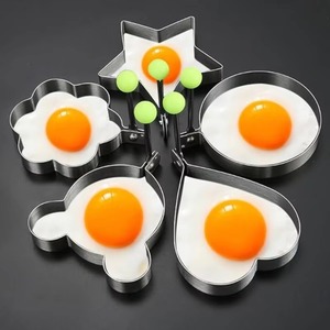 5Pcs Stainless Steel Egg Rings <b>Mold</b> with Handle, Round Non-Stick Omelette Pancake Shaper, Kitchen Cooking Tools - Product Image 6
