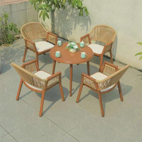 Chaises de jardin en bois massif résistantes aux intempéries, avec structure en métal antirouille, fauteuils de salle à manger pour terrasse, restaurant, hôtel