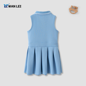 Abbigliamento Casual da Festa per Ragazze: Set Estivo con Abito <span class=keywords><strong>Polo</strong></span> Rosa in Piqué e Pantaloncini Bianchi, Comodo e Ricco di Cotone - Product Image 3
