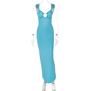 Nuova gonna lunga senza schienale Party Club <span class=keywords><strong>abbigliamento</strong></span> per le vacanze da donna vestito estivo <span class=keywords><strong>Sexy</strong></span> Casual 2025 donna abito Slim estivo 3270 - Product Image 6