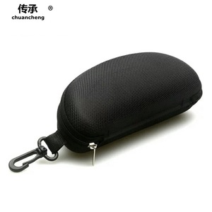 Chuancheng Eyeglasses <b>Case</b> <b>Hard</b> <b>Shell</b> Zipper Closure Unisex Eyewear Accessories Rectangle 6-8.9 In Solid Black - Product Image 1