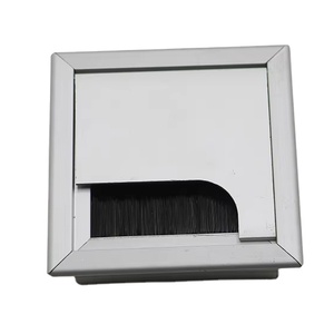 Boîte de câblage de brosse carrée en aluminium moderne 80*80 80*160 couvercle de trou de fil de bureau durable pour bureau chambre salon salle à manger - Product Image 1