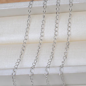 Chaînes en argent S925 faites à la main, 6 mm, en acier, colliers d'extension lâches, 1 mètre, bijoux semi-finis - Product Image 2