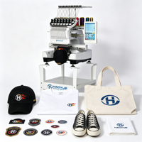 Machine à broder informatisée domestique à tête unique, 9/12/15 aiguilles, 360*200mm, 1200 tr/min, pour broderie plate, casquettes et t-shirts - Grande Vente