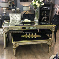 Table à manger rose avec miroir, décoration en miroir pour la maison et l'hôtel