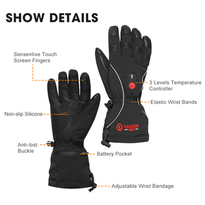 <span class=keywords><strong>Gants</strong></span> de ski thermiques pour femmes, avec écran tactile, pour l'extérieur, avec batterie rechargeable, étanches et chauffants - Product Image 5