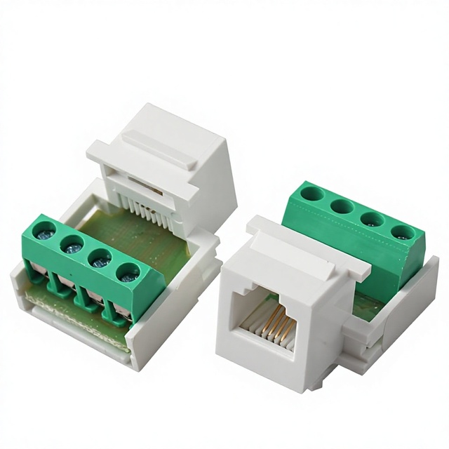 Four-core Telephone Module CAT3 Twisted-pair Cable Screws Wall-mounted Desktop Outlets Switch-controlled Network Module