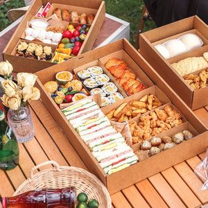 Boîte en papier imprimée personnalisée avec fenêtre Boîtes d'emballage alimentaire à emporter Thé de l'après-midi Pique-nique avec dessert Frites Boîte à bento avec logo - Product Image 3