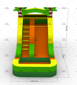 Divertido Tobogán Acuático Inflable Mini para Jardín con Piscina, Tobogán con Palmera, Castillo Inflable para Fiestas Infantiles - Product Image 6