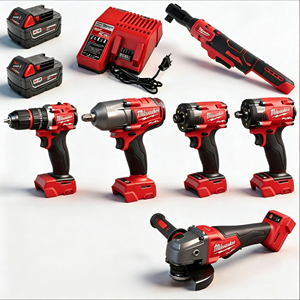 Juego de Herramientas Eléctricas OEM que Incluye Llave de Impacto, Llave de Trinquete, Amoladora Angular, 2 Baterías y Cargador - Product Image 3