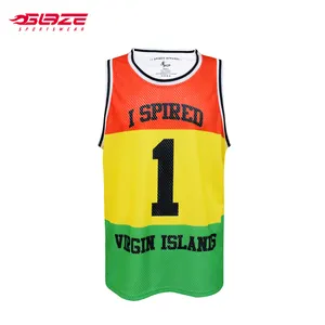 100% mesh fabric men blank lasted style full print basketball jersey