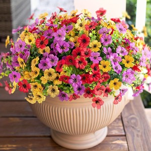 Bouquet de fleurs artificielles violettes en soie pour décoration extérieure, mariage, maison, 10cm-30cm - Product Image 1