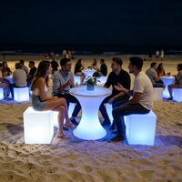 Tabourets cubes lumineux LED 2700K blanc chaud doux, étanches, pour soirées, événements extérieurs, hôtels et plages, garantie 2 ans