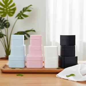 Emballage cosmétique en plastique carré PP en gros, 5g 10g 20g 30g 50g, pot en plastique blanc bleu noir rose pour soins de la peau - Product Image 1