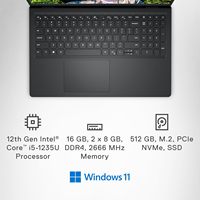 Ordinateur portable avec écran FHD 15,6 pouces, processeur I5-1235U, 8 Go de RAM, 256 Go de SSD, longue durée de vie de la batterie, Windows 11